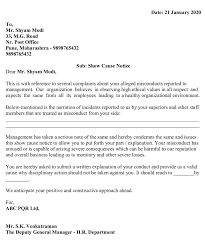 Notice of termination template in word format Download Employee Show Cause Notice Excel Template Exceldatapro