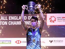 Malaysia's lee zii jia is interviewed remotely holding the winner's trophy after beating denmark's viktor axelsen during the men's singles final on. All England Open Malaysia S Lee Zii Jia Claims Maiden All England Open Badminton Title Badminton News Times Of India