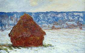 Snow effect (1891) by claude monet, national gallery of scotland, oil on canvas, 65.00 x 92.00 cm. Hd Wallpaper Landscape Picture Claude Monet The Haystack In Cloudy Weather The Effect Of Snow Wallpaper Flare