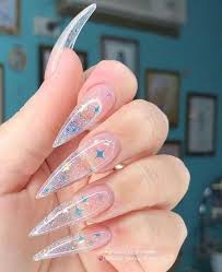 15 Color Changing Nail Inspirations Cool Nail Art Designs 2020 Her Style Code In 2020 Transparent Nails Stiletto Nails Designs Clear Nails