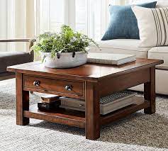 Mr ironstone coffee table with storage drawers for living room modern coffee table with black metal frame, easy assembly, industrial rustic brown. Benchwright 36 Square Coffee Table Pottery Barn