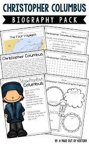 Christopher Columbus Biography Pack New World Explorers A Page Out Of History In 2020 Christopher Columbus Biography Christopher Columbus Christopher Columbus Worksheets