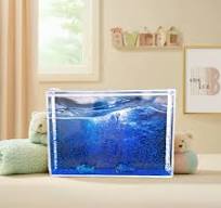 Cadre photo personnalisé en acrylique liquide avec paillettes bleu requin  flocon de neige 4x6 pouces Cadres carrés en plastique personnalisés avec ...