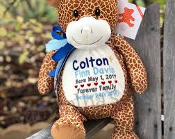 Birth Announcement Stuffed Animal Fox Personalized Stuffed Fox Personalized Fox Fox Toy Soft Toy Soft Toy Fox Adoption Gift Idea Foxy Toy Large Fox Toy Large Fox Toy Personalized Adoption Gift Adoption Gifts Custom Baby Gifts