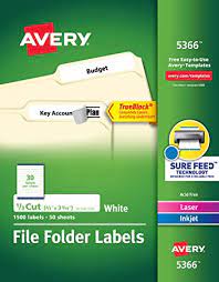 Brand any homebrew, crafts and even correspondence with the right label. Amazon Com Avery File Folder Labels For Laser And Ink Jet Printers With Trueblock Technology 3 4375 X 66 Inches White Box Of 1500 5366 Office Products