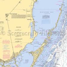 Florida Elliott Key Homestead Biscayne Bay Nautical Chart Decor