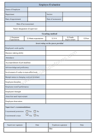 Employee Evaluation Template Sample Forms Evaluation Employee Performance Evaluation Employee Evaluation Form
