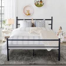 Free shipping on prime eligible orders. Vecelo Reinforced Metal Bed Frame Platform With Headboard Footboard Fixed Bed Frame Twin Full Queen Size 3 Opotion Overstock 28872904