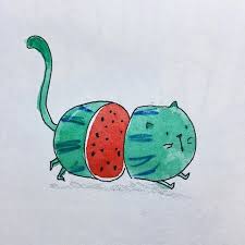 Melon Cat Sarah Jennings Sarahjscribbles R Beauty Art Drawings Cute Drawings Cute Easy Drawings