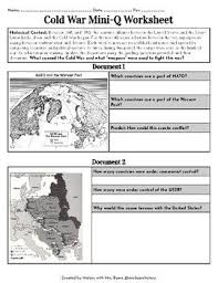 Mini Dbq Worksheet The Cold War World History Classroom High School World History Cold War