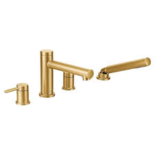 Modern square shaped design is beautiful, has high quality bubbler for filtering dirt in the water and. Moen T394bg Align Roman Tub Faucet Trim With Spray Brushed Gold