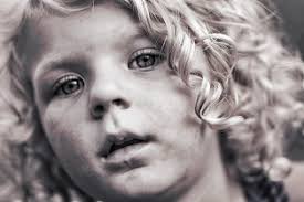 Dirty Girl, Portrait, 5, Black and white by Pia Cerda. Photo stock