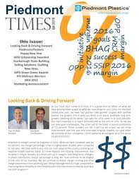 Piedmont Times Q42015 by Piedmont Plastics