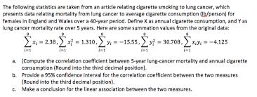 Signs and symptoms of lung cancer may include: Solved The Following Statistics Are Taken From An Article Chegg Com