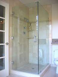 Bathroom Artistic Bathroom Decoration With Square Corner Glass Shower Door Including Cream Tile Ba Bathroom Tub Remodel Corner Shower Corner Shower Enclosures