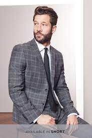Men's linen suit separates deal of the day. Mens Next Charcoal Slim Fit Tollegno Check Suit Jacket Grey Grey Suit Men Suit Fit Guide Formal Jackets For Men