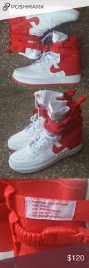 Nike Air Force 1 Red White High Top Boot 11 5 High Top Boots Nike Air Force Nike