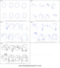 Using this video you can unleash your love for long flowing lines and learn how to supercharge your hair drawing skills. How To Draw Anime Hair Female Printable Step By Step Drawing Sheet Drawingtutorials101 Com