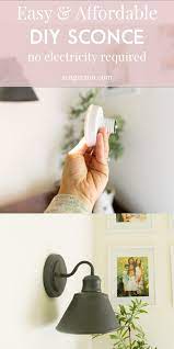 Diy Wall Sconce Lighting Without Electricity Or Power Easy Hack Lighting Hacks Diy Diy Wall Sconce Diy Sconce