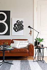 Black And White Sofa Love The Tan Leather Sofa Side Tables Interior Home Living Room Home Decor