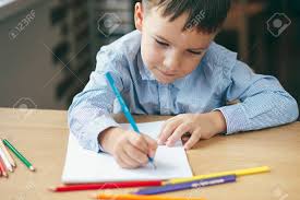 Keep your kids busy doing something fun and creative by printing out free coloring pages. Close Up Cute Boy Doing Homework Coloring Pages Writing And Painting Children Paint Kids Draw Preschooler With Books At Home Preschoolers Learn To Write And Read Creative Boy Stock Photo Picture And Royalty