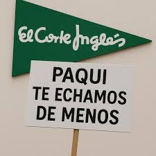 Estas Navidades pierden a su clienta ViP.. Dicen que han vuelto los 8 Días  de Oro, pero desde que Paqui no pisa El Corte Inglés… eso son 8 días de  bajona! @destacarPartido