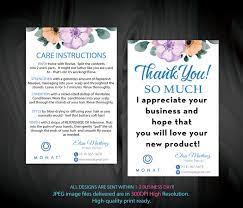 Can i just print these and cut them out. Monat Care Instruction Card Monat Thank You By Digitalart On Zibbet