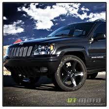 black 1999 2004 jeep grand cherokee led dual halo projector headlights headlamps jeep grand cherokee 04 jeep grand cherokee jeep grand pinterest