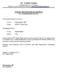 Surat Keterangan Masih Aktif Bekerja Dari Perusahaan Contoh Form Surat