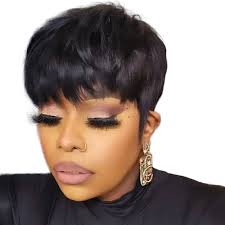 FCHW corto Pixie corte peluca de pelo corto peinados pelucas sintéticas  para las mujeres populares moda pelucas resistentes al calor peluca de las  ...