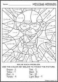 Color By Number Missing Addends Super Hero Themed Math Worksheets Math Fact Worksheets Math Coloring Math Coloring Worksheets