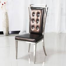 Neo Classical Post Modern High Back Dining Chairs Grade Stainless Steel Restaurant Chairs Pull The Drill Bu High Back Dining Chairs Dining Chairs Leather Chair