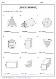 Surface Area Worksheets Area Worksheets 3d Shapes Worksheets Shapes Worksheets