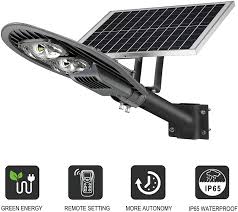 10000lm Solar Street Lights Outdoor Solar Flood Light Dusk To Dawn With Remote Control St100 007 Tools Solar Flood Lights Solar Street Light Street Light
