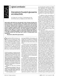 Pdf Oral Polymeric N Acetyl D Glucosamine And Osteoarthritis
