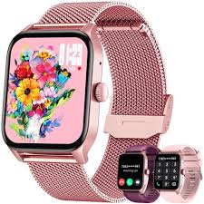 Pink smart watch with a digital display