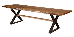 Set on a modern stainless steel base. Xenon Iron Base With Sycamore Live Edge Slab Table Top Martin S Furniture