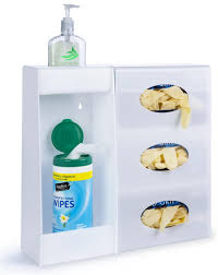 Acrylic Supply Dispenser Wall Mount Holds Sanitizer Wipes 3 Glove Boxes White In 2020 Wipes Cleaning Wipes Shop Signage