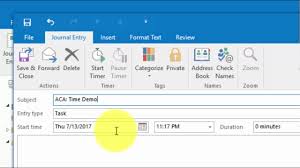 Where To Find The Task Timer In Outlook 2013 2016 Youtube