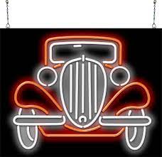 Front Of Vintage Car Neon Sign Neon Signs Vintage Cars Neon