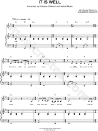Kristene Dimarco It Is Well Sheet Music Download Print Sheet Music Music Download Music