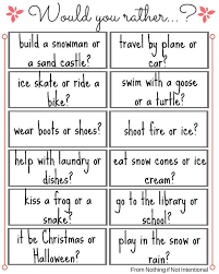 Free Printable 24 Fun Would You Rather Questions With A Subtle Frozen Theme This Or That Questions Would You Rather Questions Getting To Know You