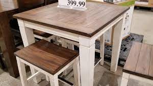 Pike and maine furniture / pike and main chairside table : Costco Pike Main 5 Pc Counter Height Dining Set W Saddle Seats 399 Youtube