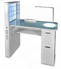 Source Led Light Luxury Decoration White Salon Furniture Modern Nail Art Used Manicure Table Nail Table For Luxury Decor Salon Furniture Beauty Salon Furniture