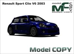 Renault Sport Clio V6 2003 3d Model Model Copy Renault Clio Car Model
