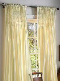 Ivory Not Yellow Smocked Window Panel Linensource Yellow Curtains Yellow Cottage Pale Yellow Bedrooms