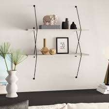 Rectangle multi level floating wood and metal. Industrial Shelves Free Shipping Over 35 Wayfair