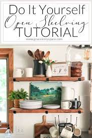 Kitchen open shelves add charm and character to a kitchen. Diy Open Shelving Tutorial With Free Guide Grace In My Space
