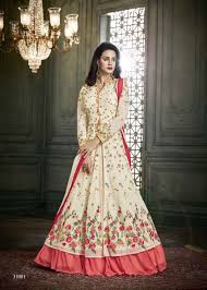Anarkali gown lehenga gowns online sarees online printed gowns floral gown western dresses designer gowns. Floral Embrodered Party Wear Anarkali Suit Lehenga Style Anarkali Dress Long Choli Lehenga