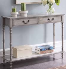 Some popular features for accent tables are shelves, drawers and solid wood. 21 Farmhouse Console Tables For Entryways